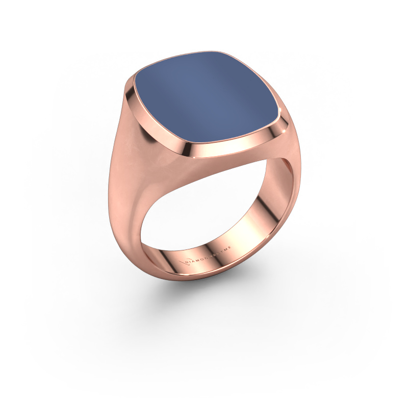 Image of Signet ring Benjamin 4 585 rose gold Blue sardonyx 17x14 mm