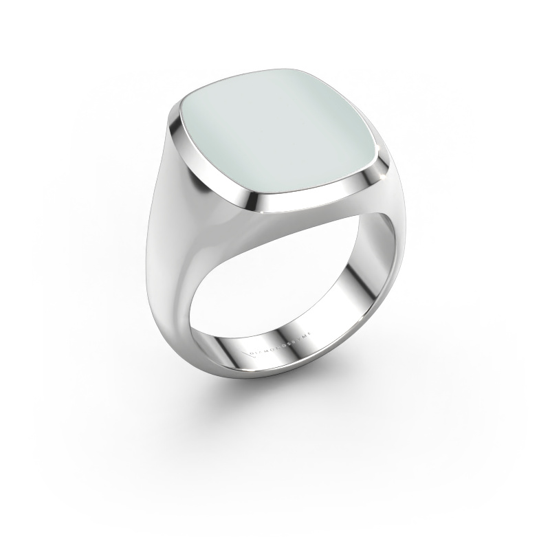 Image of Signet ring Benjamin 4 950 platinum Green sardonyx 17x14 mm