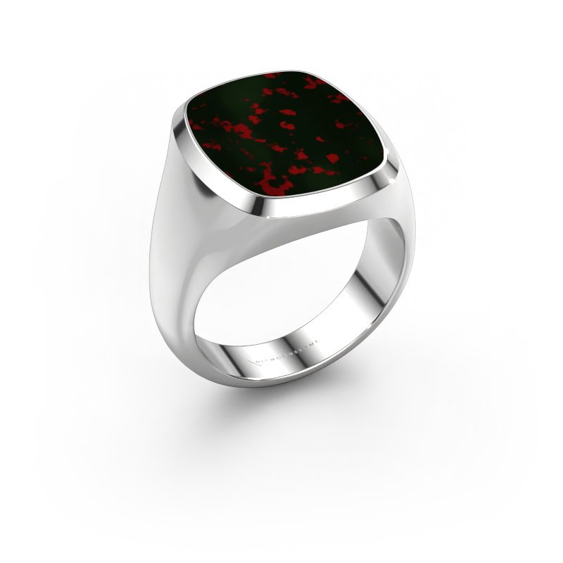 Image of Signet ring Benjamin 4 950 platinum Bloodstone 17x14 mm