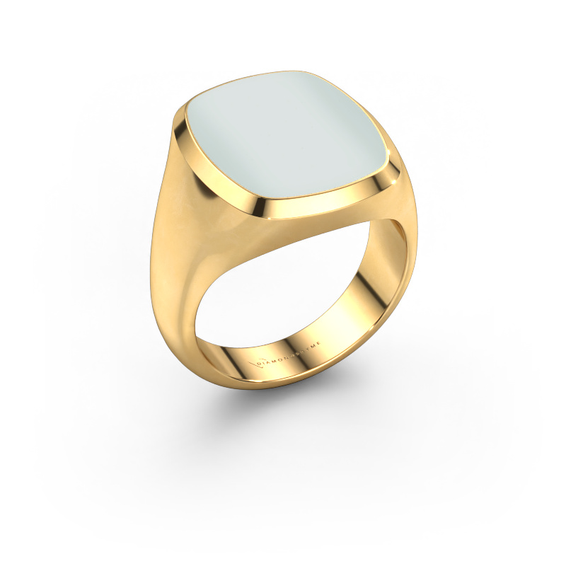 Image of Signet ring Benjamin 4 585 gold Green sardonyx 17x14 mm