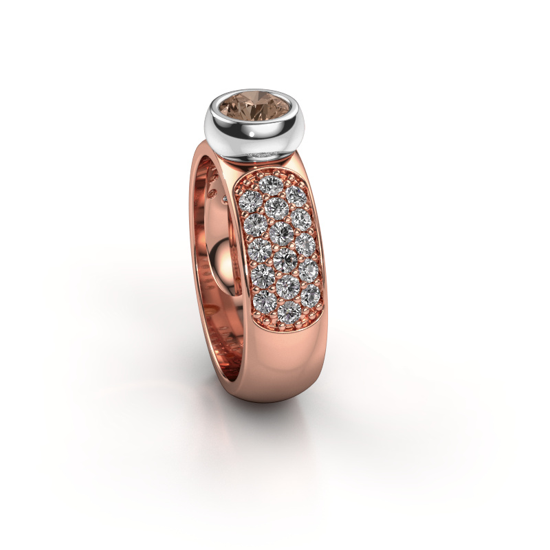 Afbeelding van Belofte ring Benthe 585 rosé goud Bruine diamant 1.14 crt