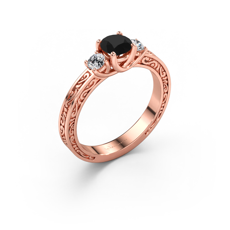 Bild av Förlovningsring Betty 1 585 roséguld Svart diamant 0.80 crt