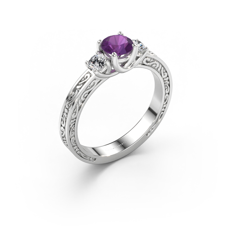 Immagine di Anello di fidanzamento Betty 1 585 oro bianco Ametista 5 mm