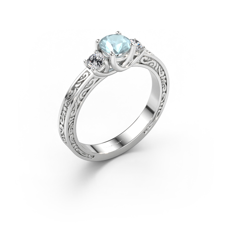 Immagine di Anello di fidanzamento Betty 1 585 oro bianco Acquamarina 5 mm