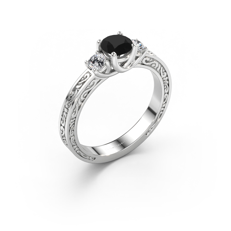 Bild av Förlovningsring Betty 1 585 vitt guld Svart diamant 0.80 crt