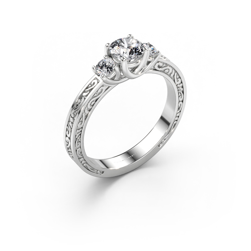 Bild av Förlovningsring Betty 1 585 vitt guld Diamant efter eget val 5 mm