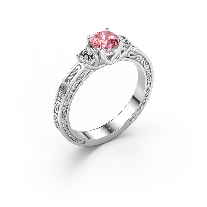 Immagine di Anello di fidanzamento Betty 1 585 oro bianco Diamante lab grown rosa 5 mm