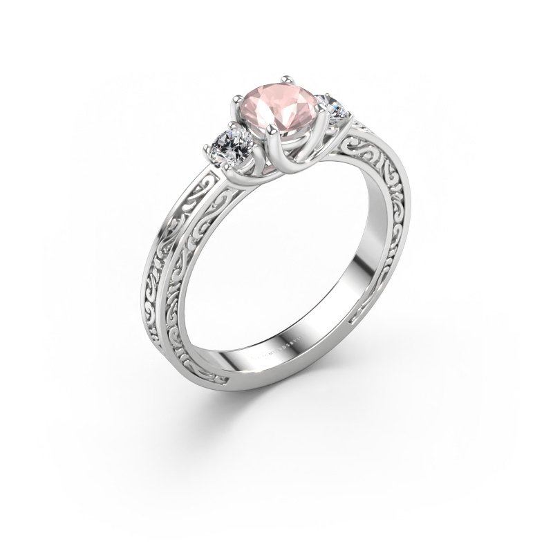 Immagine di Anello di fidanzamento Betty 1 585 oro bianco Morganite champagne 5 mm