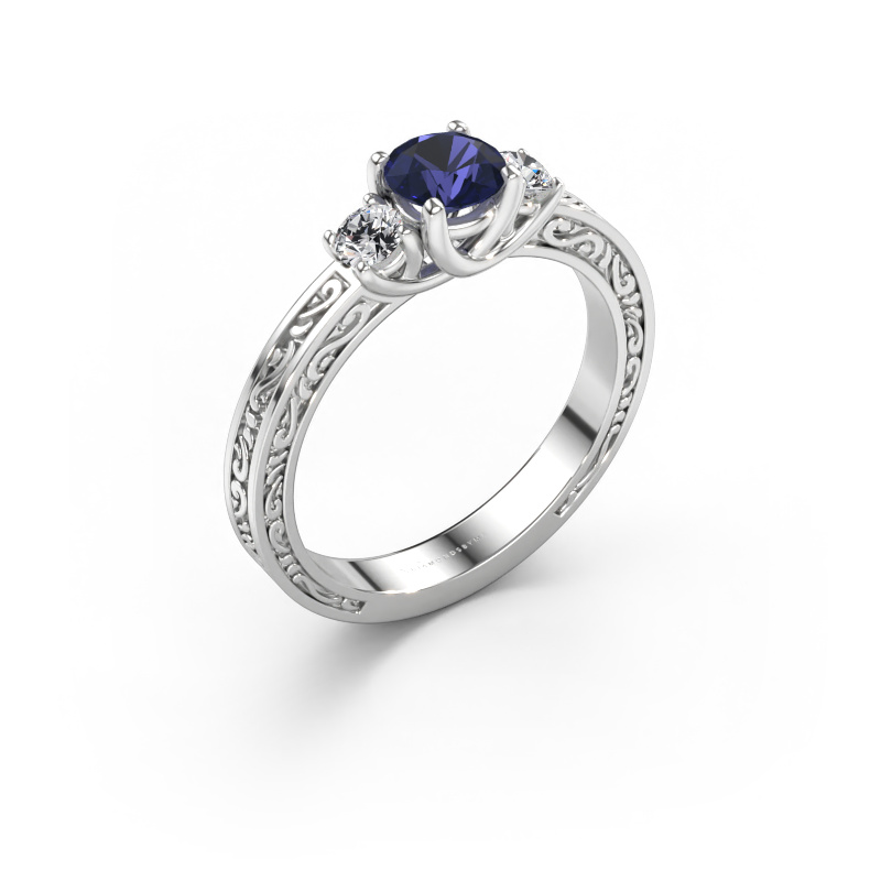 Bild av Förlovningsring Betty 1 585 vitt guld Safir 5 mm