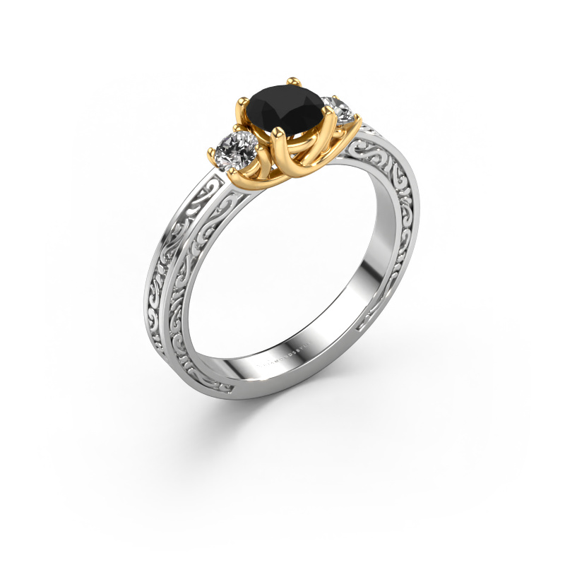 Bild von Verlobungsring Betty 1 585 Weißgold Schwarz Diamant 0.80 crt