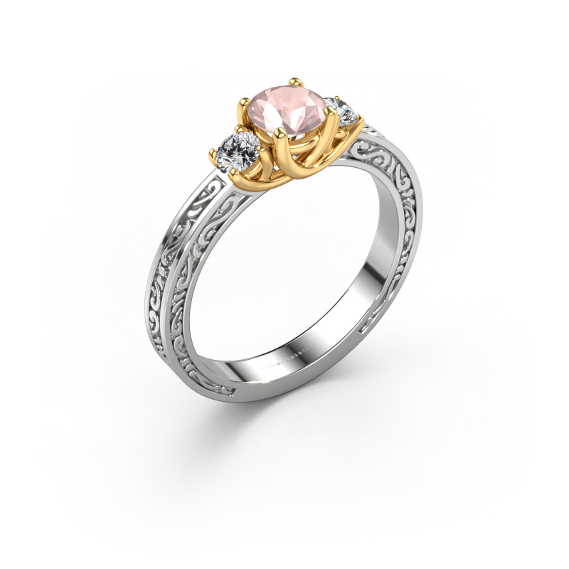 Bild von Verlobungsring Betty 1 585 Weißgold Morganit Champagner 5 mm