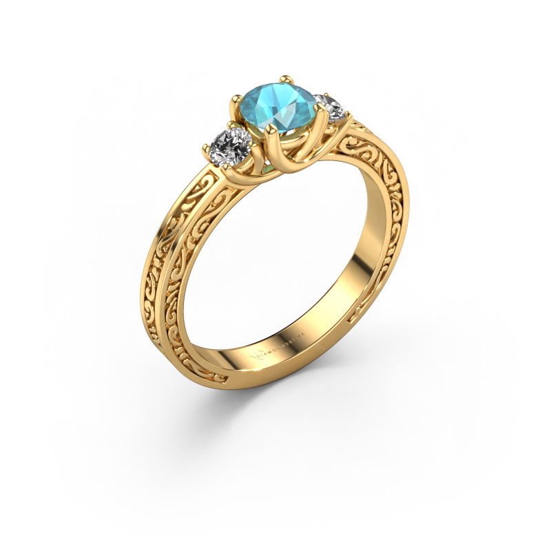 Image of Engagement ring Betty 1 585 gold Blue topaz 5 mm