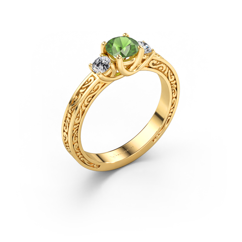 Bild von Verlobungsring Betty 1 585 Gold Turmalin grün 5 mm