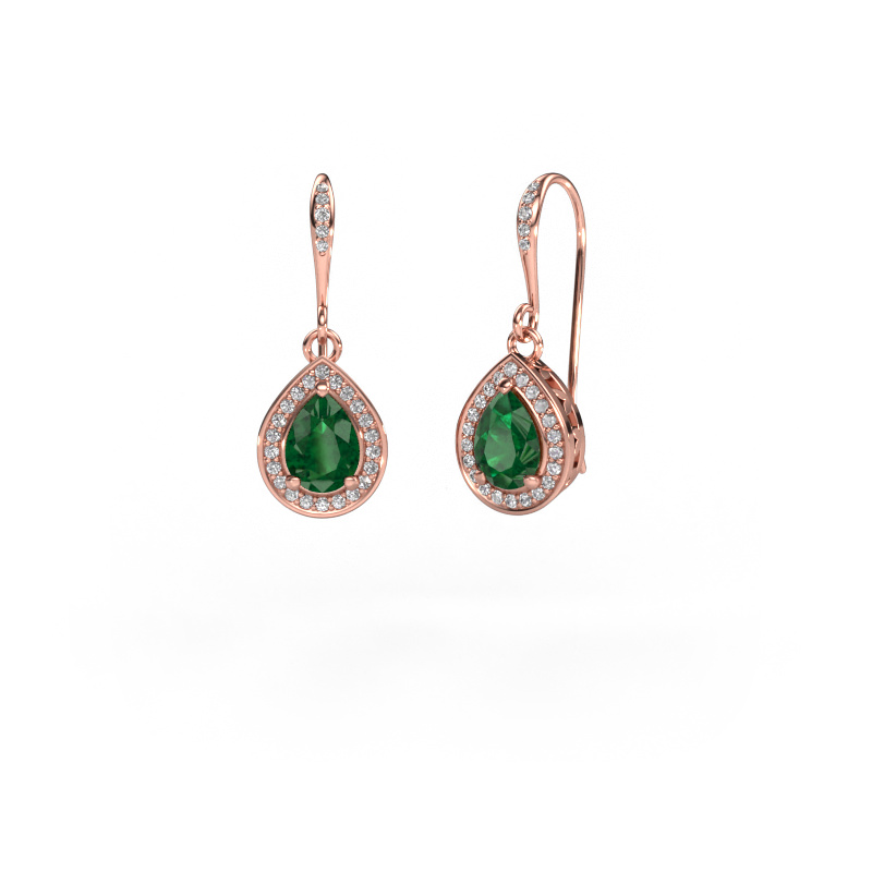 rose gold emerald earrings