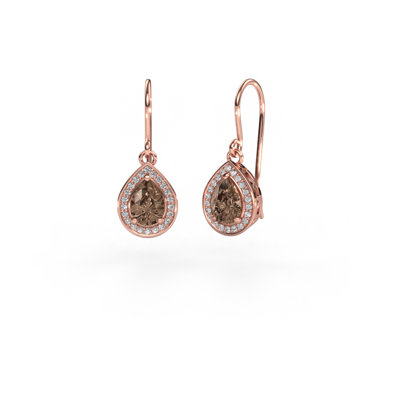 Image of Drop earrings Beverlee 1 585 rose gold Brown diamond 1.41 crt
