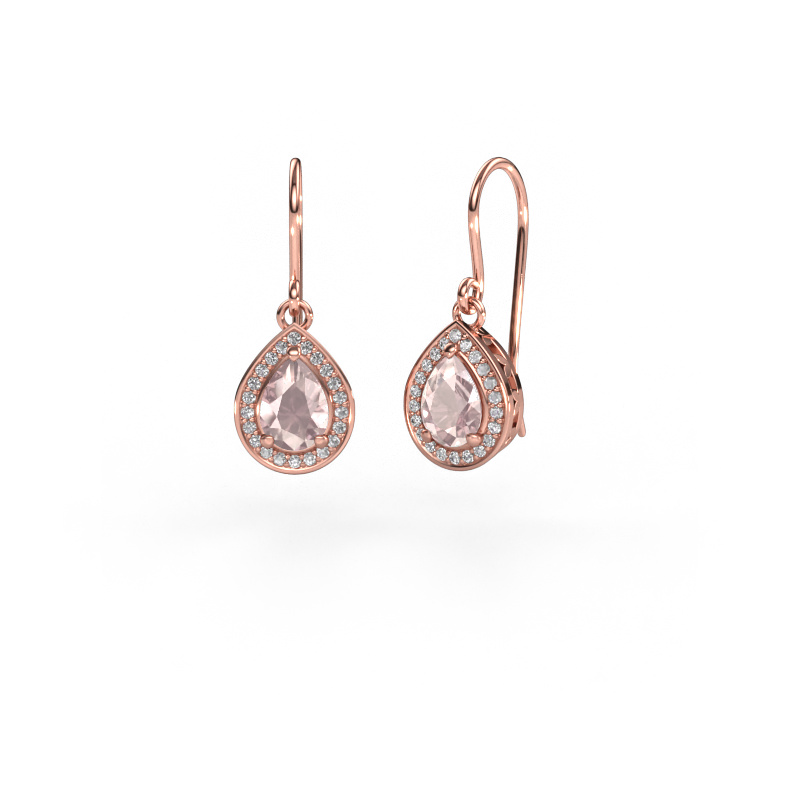 Image of Drop earrings Beverlee 1 585 rose gold Morganite champagne 7x5 mm