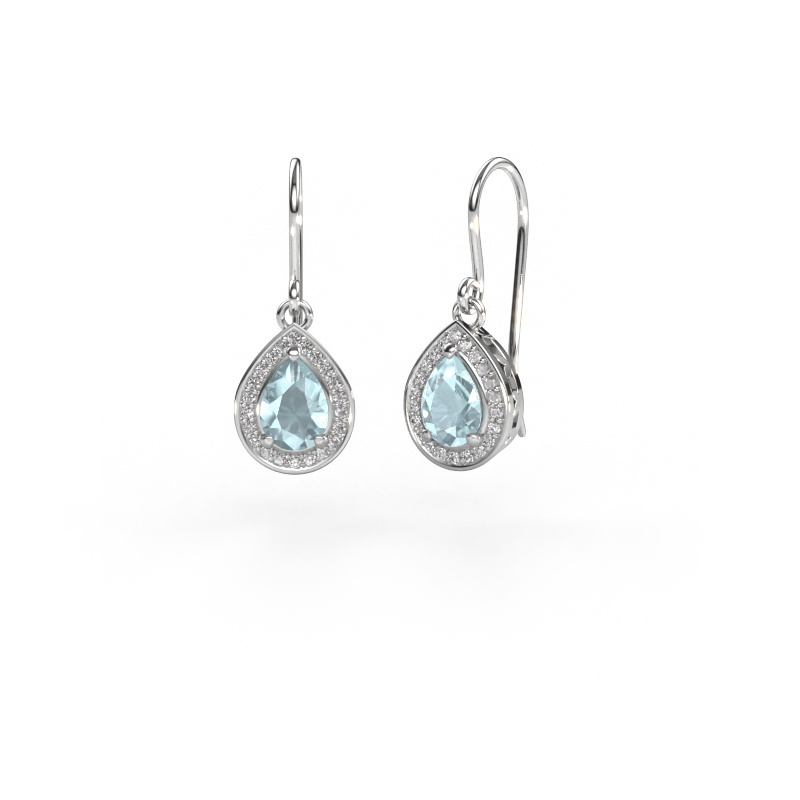 Image of Drop earrings Beverlee 1 950 platinum Aquamarine 7x5 mm