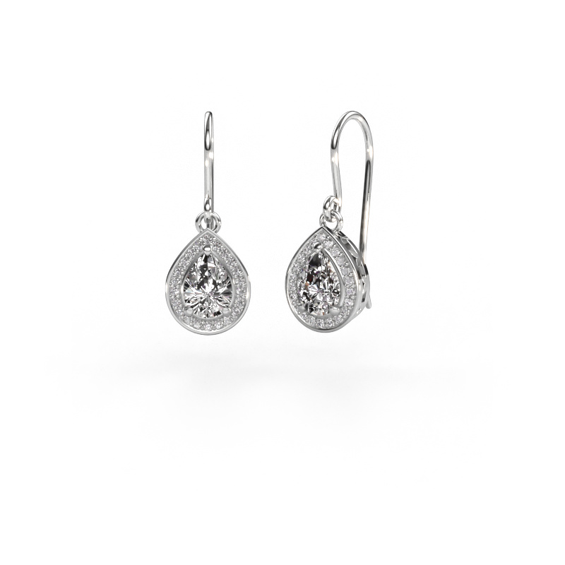 Image of Drop earrings Beverlee 1 585 white gold Zirconia 7x5 mm