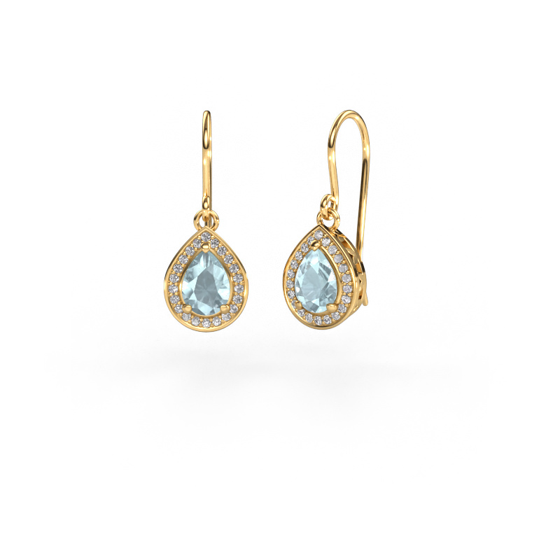 Image of Drop earrings Beverlee 1 585 gold Aquamarine 7x5 mm