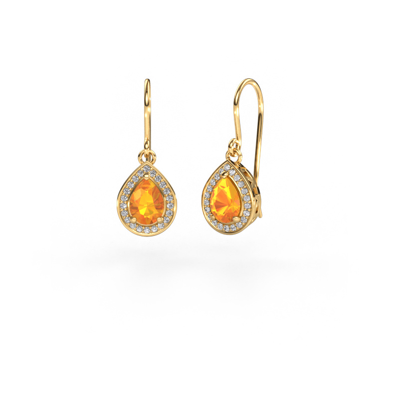 Image de Pendants d'oreilles Beverlee 1 585 or jaune Citrine 7x5 mm