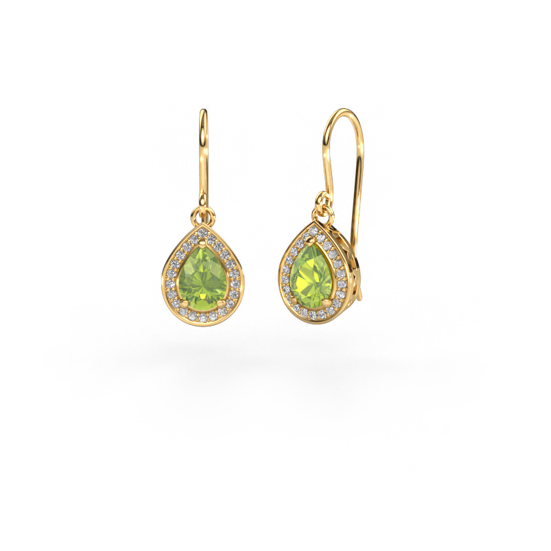 Image of Drop earrings Beverlee 1 585 gold Peridot 7x5 mm