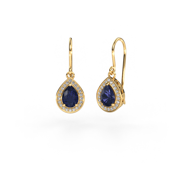 Image of Drop earrings Beverlee 1 585 gold Sapphire 7x5 mm