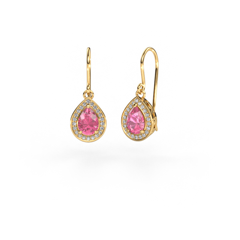 Image of Drop earrings Beverlee 1 585 gold Pink sapphire 7x5 mm