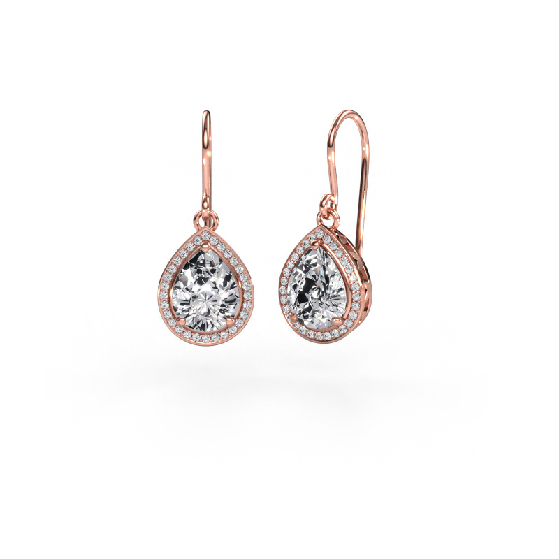 Image of Drop earrings Beverlee 1 585 rose gold Diamond 3.15 crt