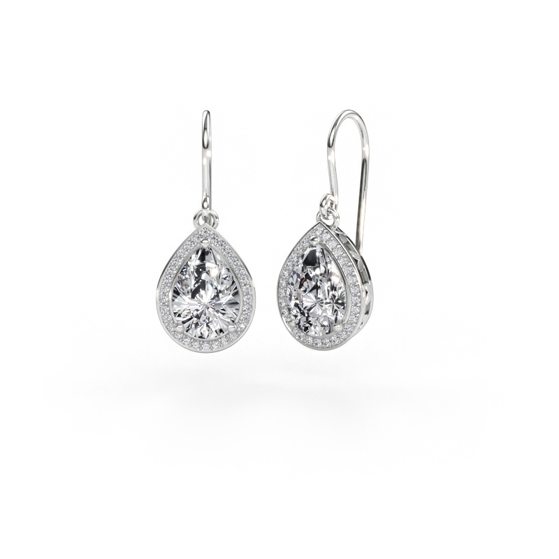 Immagine di Orecchini pendenti Beverlee 1 585 oro bianco Diamante lab grown 4.50 crt