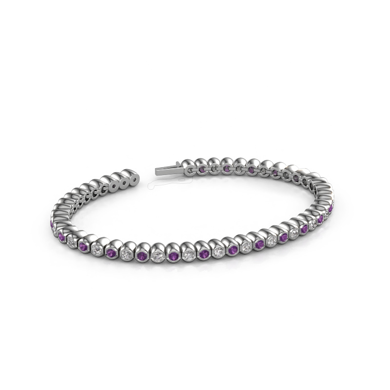 Image of Tennis bracelet Bianca 2.4 mm 585 white gold Amethyst 2.4 mm
