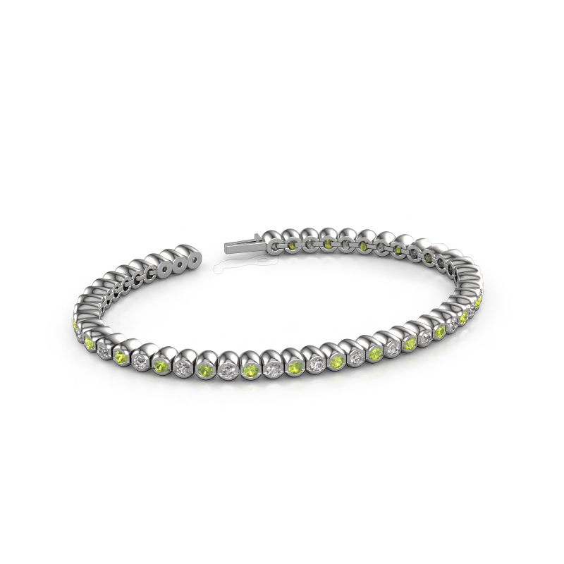 Bild von Tennisarmband Bianca 2.4 mm 585 Weißgold Peridot 2.4 mm