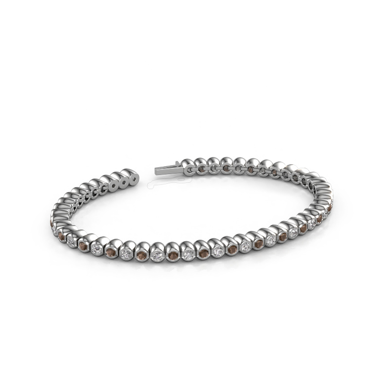 Image of Tennis bracelet Bianca 2.4 mm 585 white gold Smokey quartz 2.4 mm