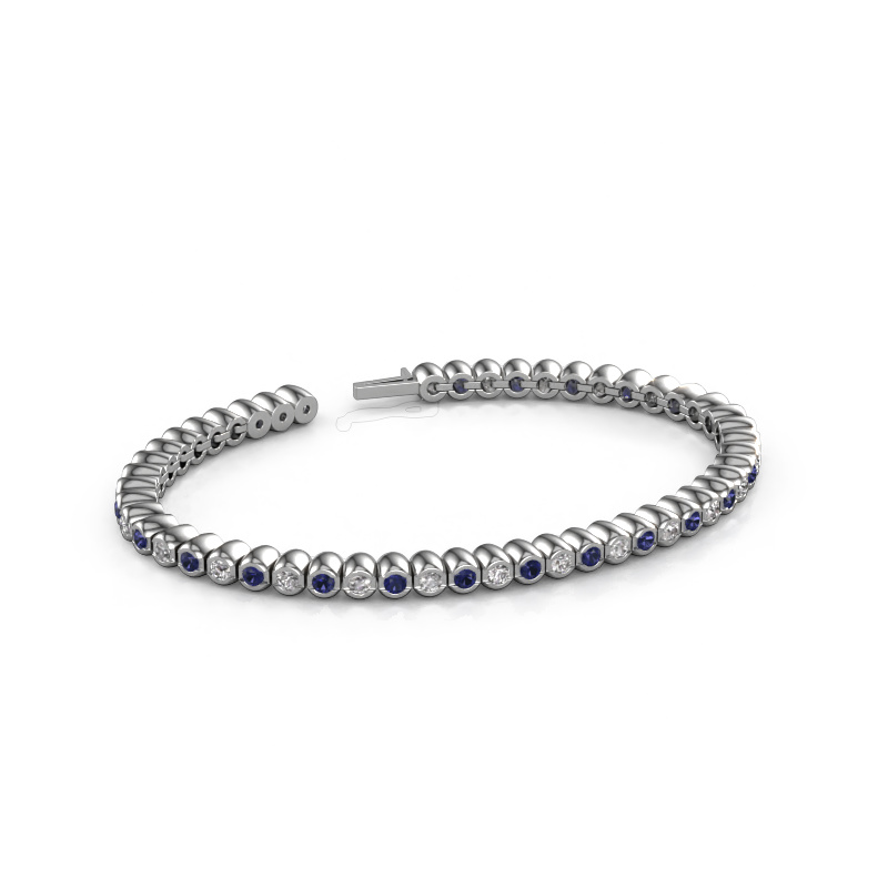 Image of Tennis bracelet Bianca 2.4 mm 585 white gold Sapphire 2.4 mm