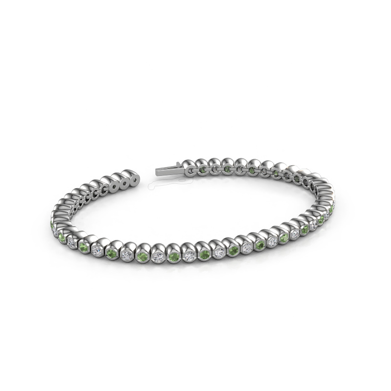 Image of Tennis bracelet Bianca 2.4 mm 585 white gold Tourmaline green 2.4 mm