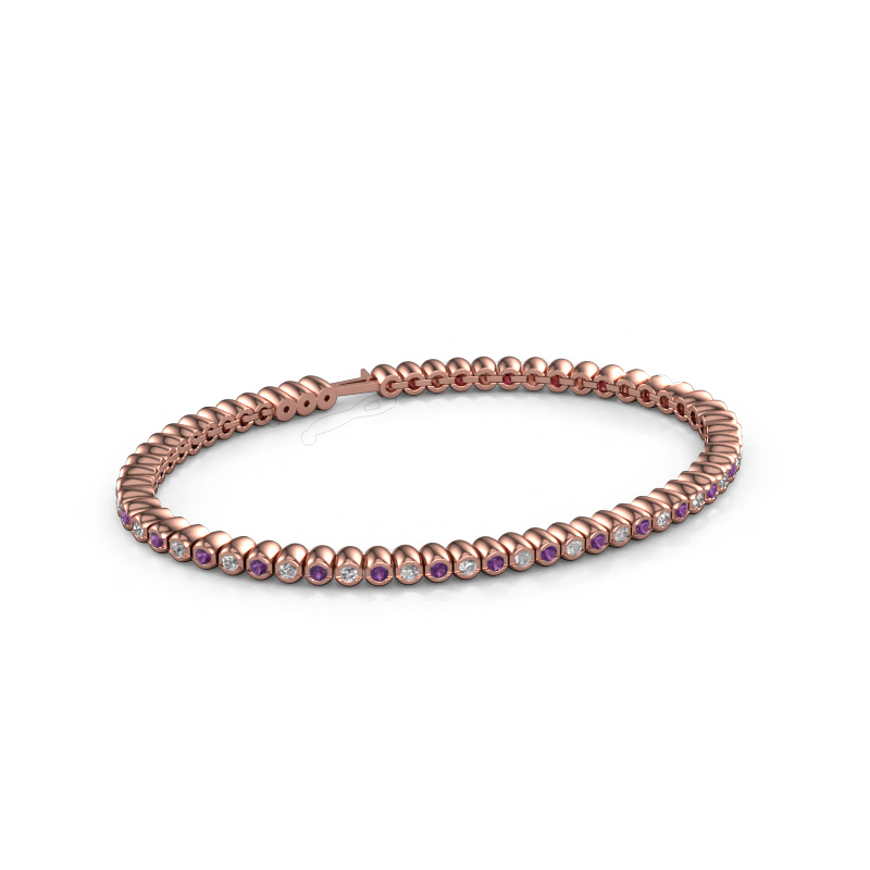 Bild von Tennisarmband Bianca 2 mm 585 Roségold Amethyst 2 mm