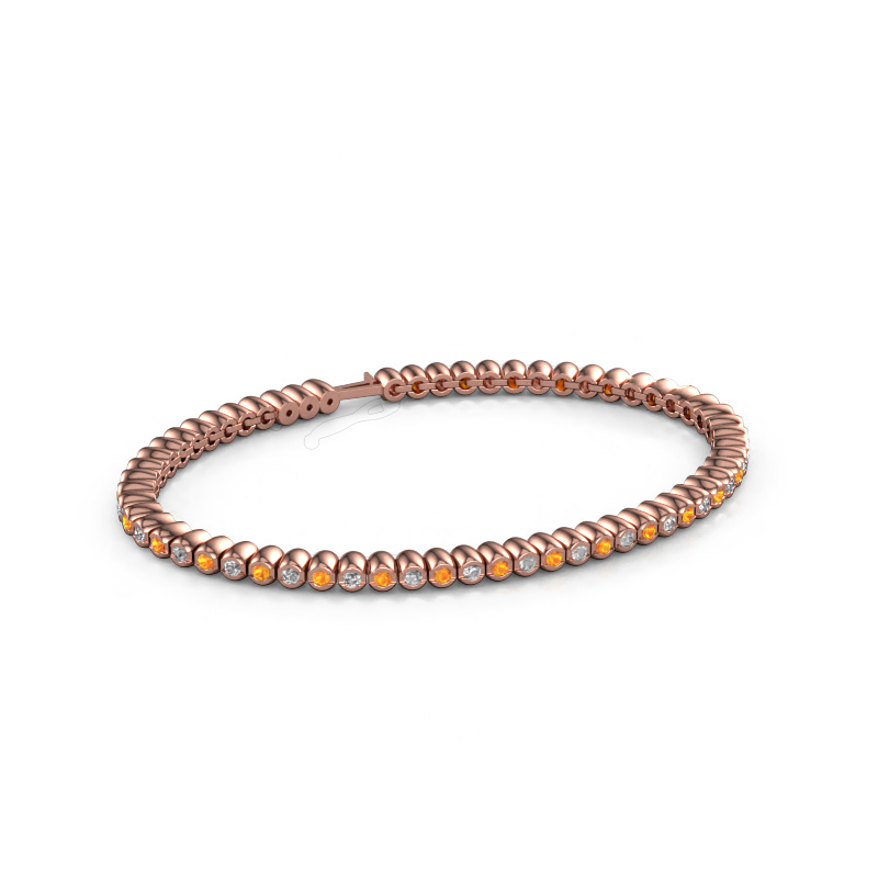 Image of Tennis bracelet Bianca 2 mm 585 rose gold Citrin 2 mm