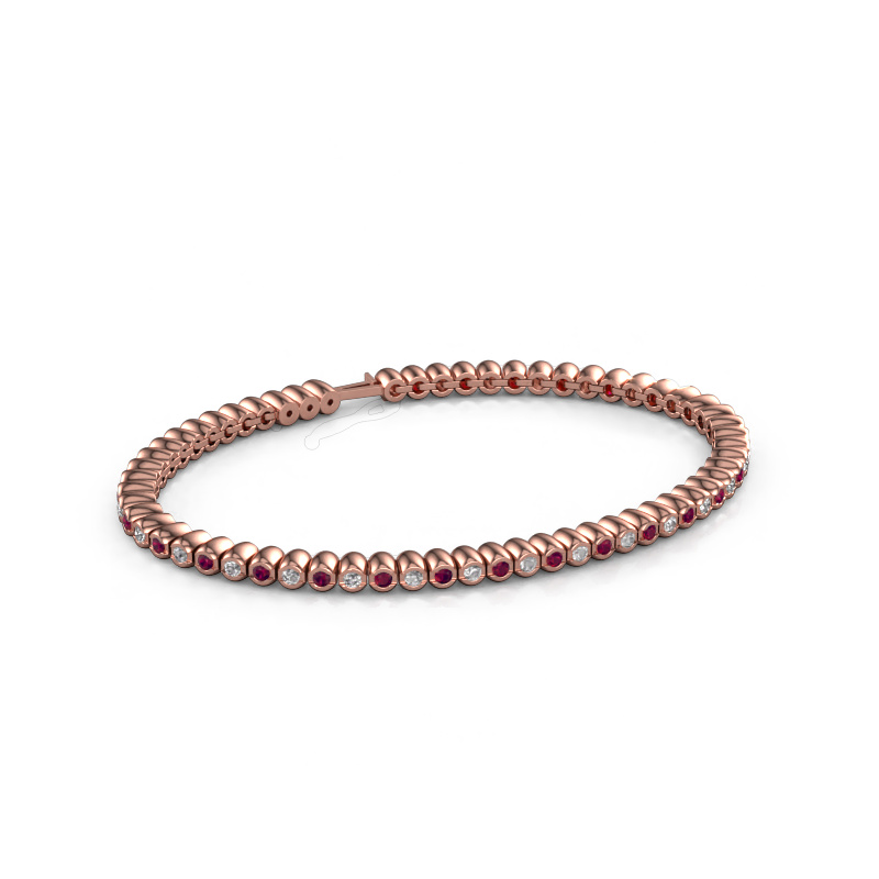 Bild von Tennisarmband Bianca 2 mm 585 Roségold Rhodolit 2 mm