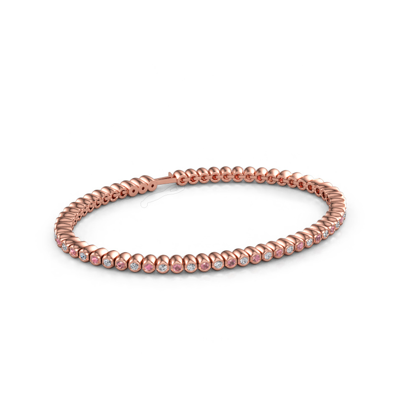 Bild av Tennisarmband Bianca 2 mm 585 roséguld Rosa turmalin 2 mm