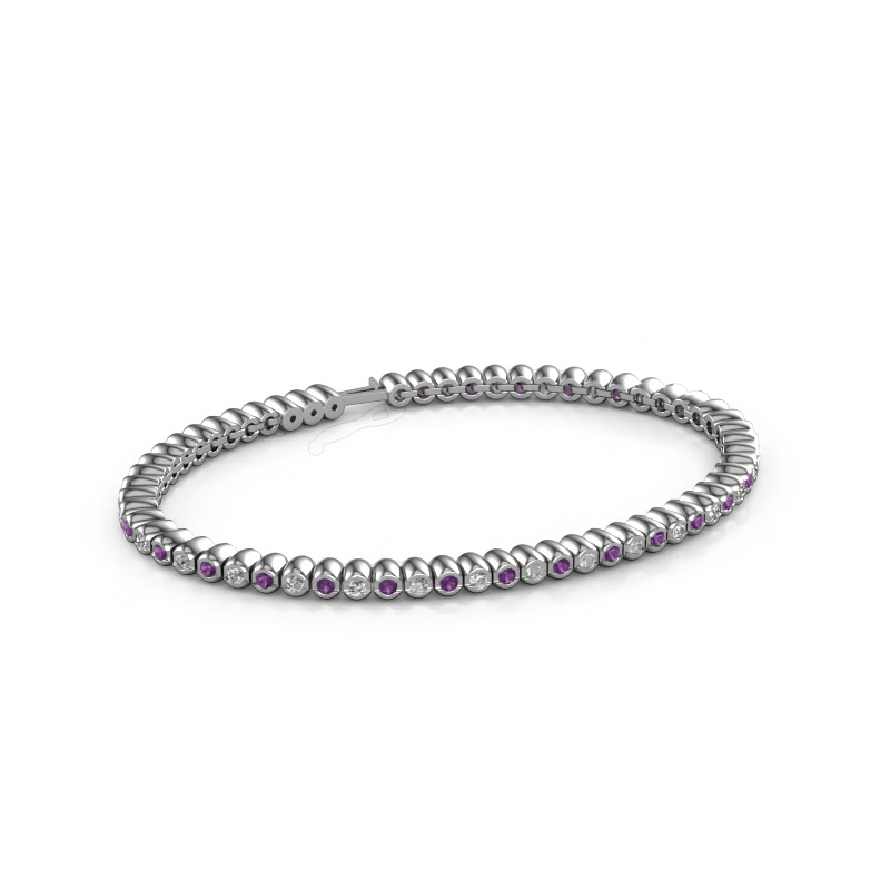 Bild von Tennisarmband Bianca 2 mm 585 Weißgold Amethyst 2 mm