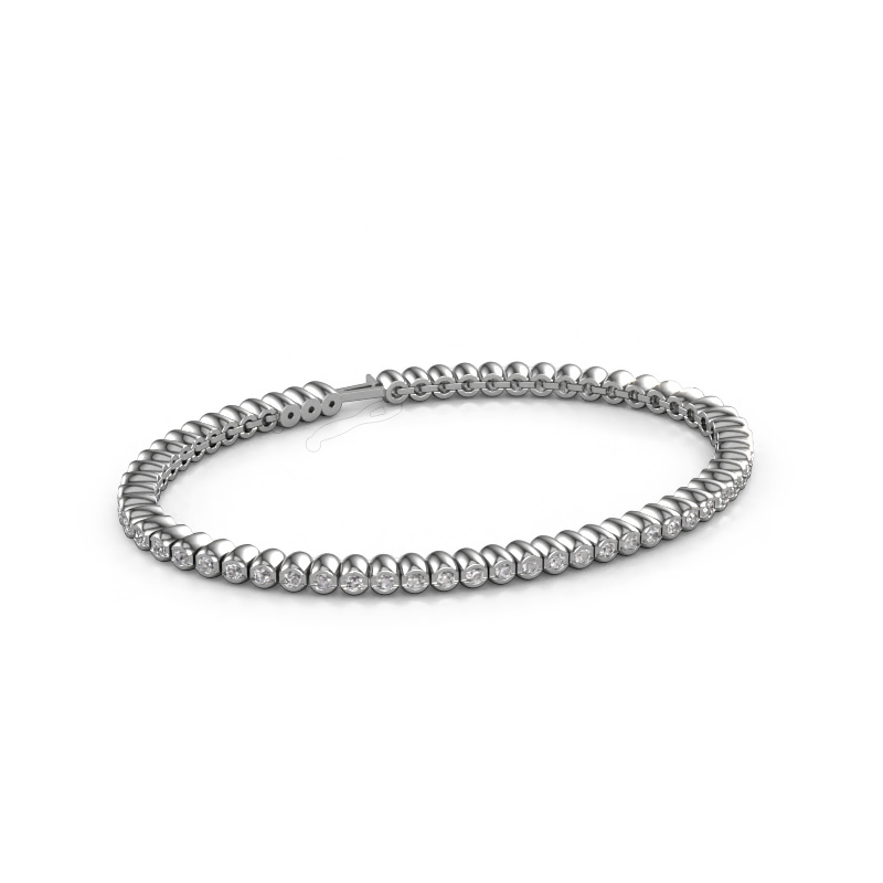 Image de Bracelet tennis Bianca 2 mm 585 or blanc Diamant 1.800 crt