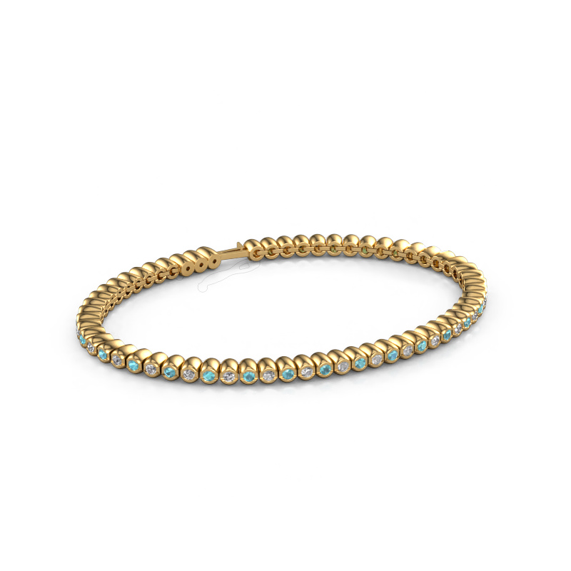 Bild von Tennisarmband Bianca 2 mm 585 Gold Blau Topas 2 mm