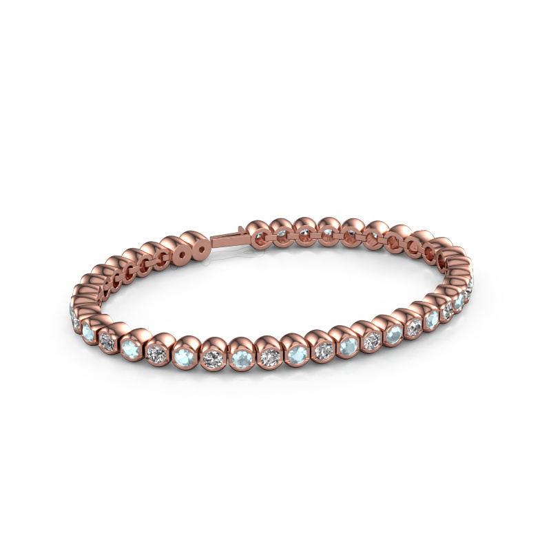 Image of Tennis bracelet Bianca 3.5 mm 585 rose gold Aquamarine 3.5 mm