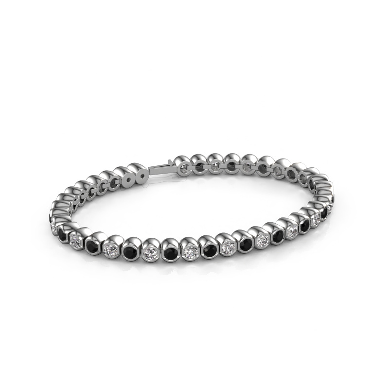 Image de Bracelet tennis Bianca 3.5 mm 585 or blanc Diamant noir 7.92 crt