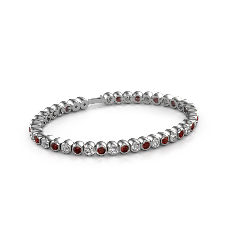 Image of Tennis bracelet Bianca 3.5 mm 585 white gold Garnet 3.5 mm