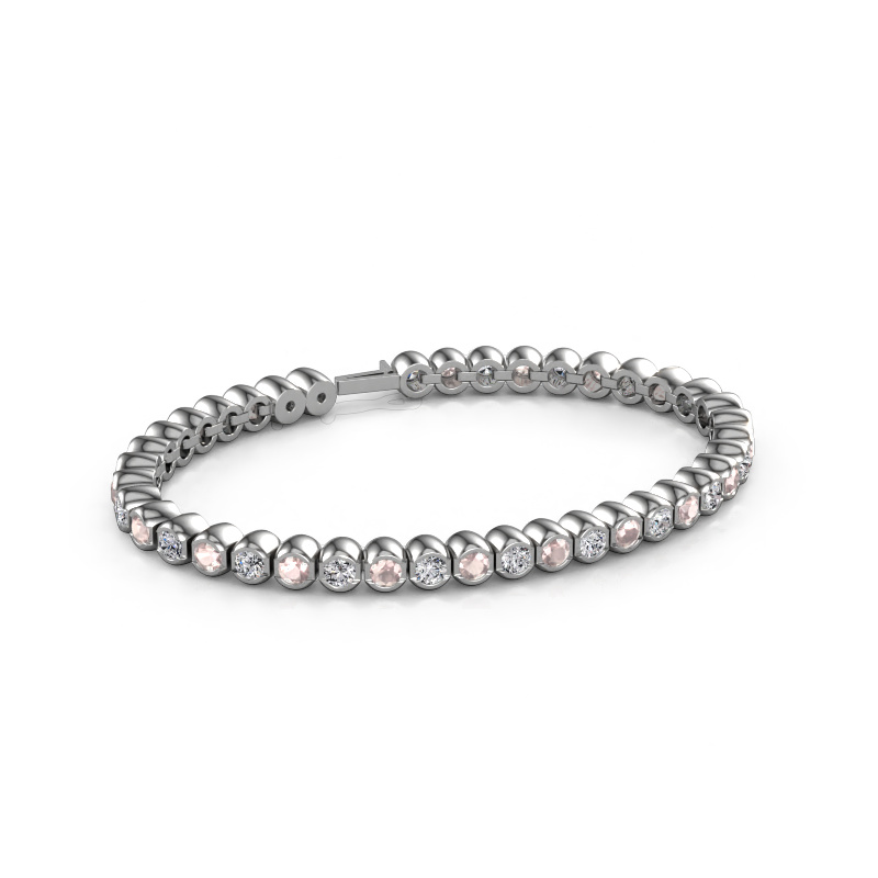 Image of Tennis bracelet Bianca 3.5 mm 585 white gold Morganite champagne 3.5 mm