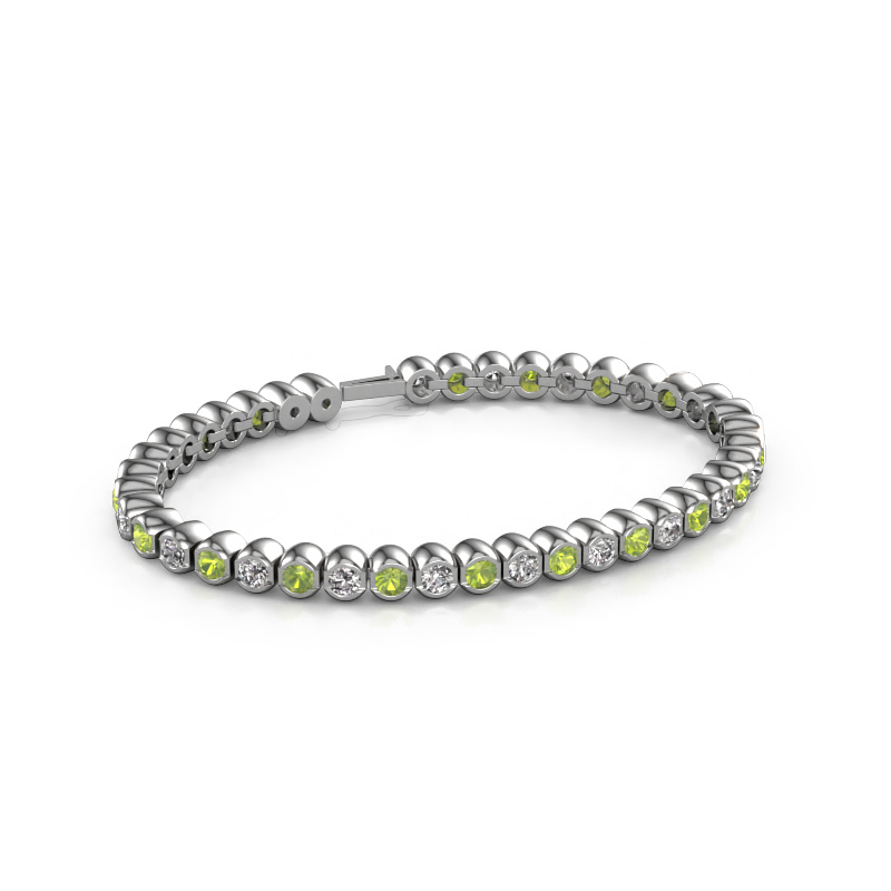 Image of Tennis bracelet Bianca 3.5 mm 585 white gold Peridot 3.5 mm