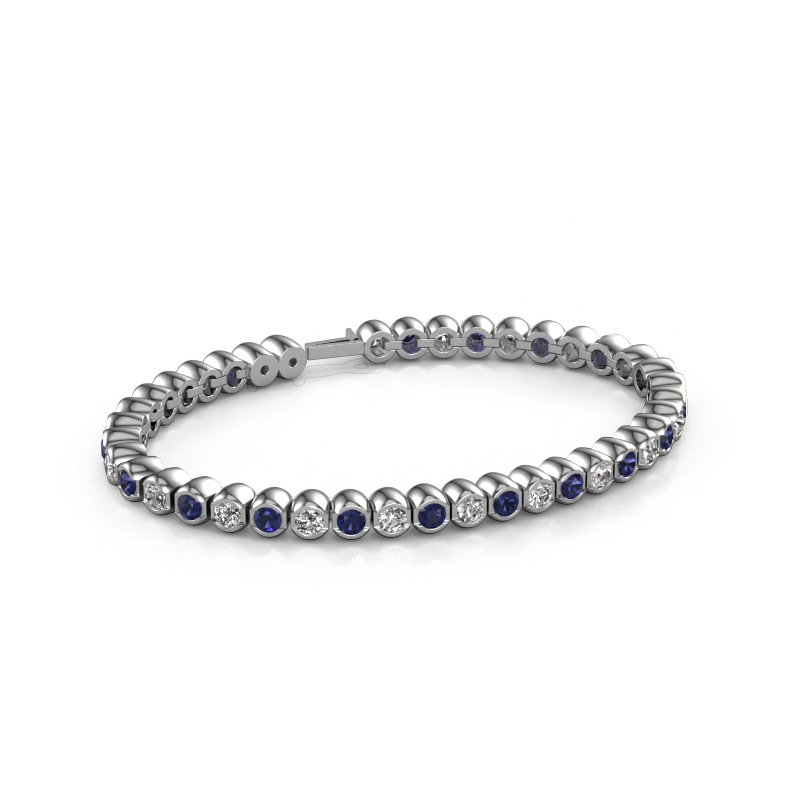 Image of Tennis bracelet Bianca 3.5 mm 585 white gold Sapphire 3.5 mm