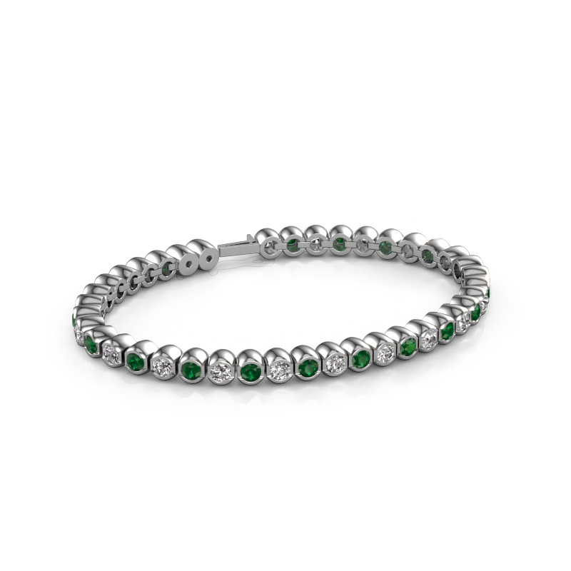 Image of Tennis bracelet Bianca 3.5 mm 585 white gold Emerald 3.5 mm