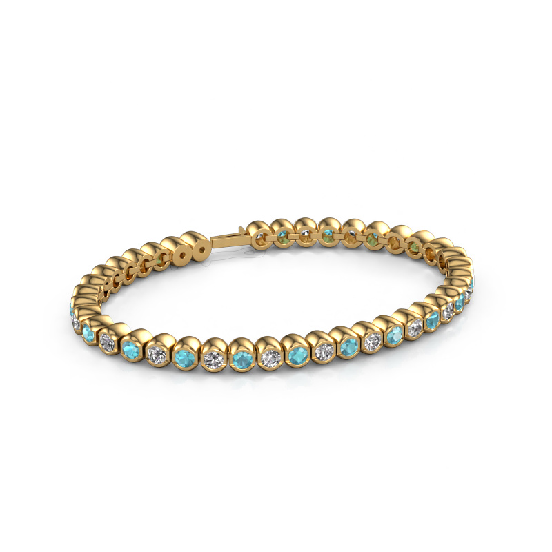 Image de Bracelet tennis Bianca 3.5 mm 585 or jaune Topaze bleue 3.5 mm