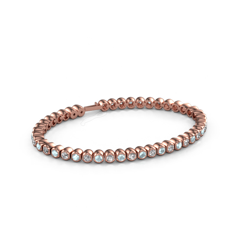 Bild von Tennisarmband Bianca 3 mm 585 Roségold Aquamarin 3 mm